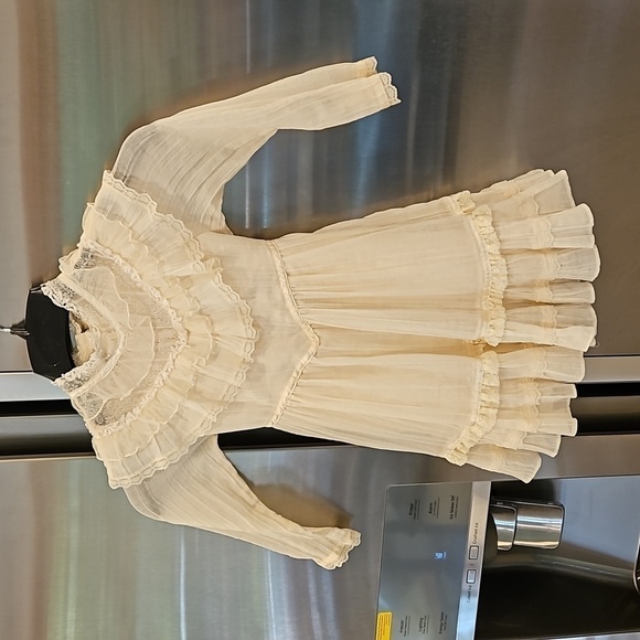 💕GUNNE SAX by JESSICA MCCLINTOCK💕 Vintage Formal Lace Trim Dress ~ Off White 5 - Picture 1 of 10